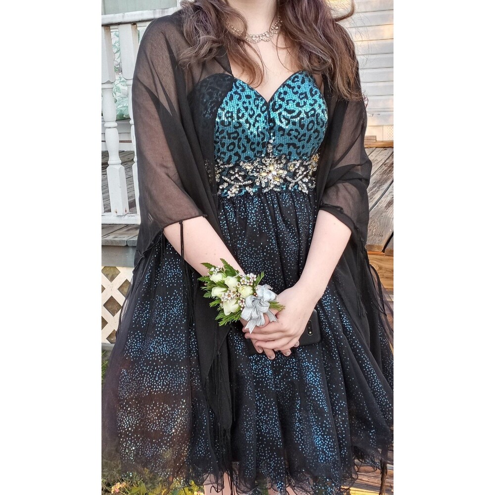 Gorgeous Designer Dress Alyce of Paris, Short, Strapless, Sequined, Cocktail SZ6